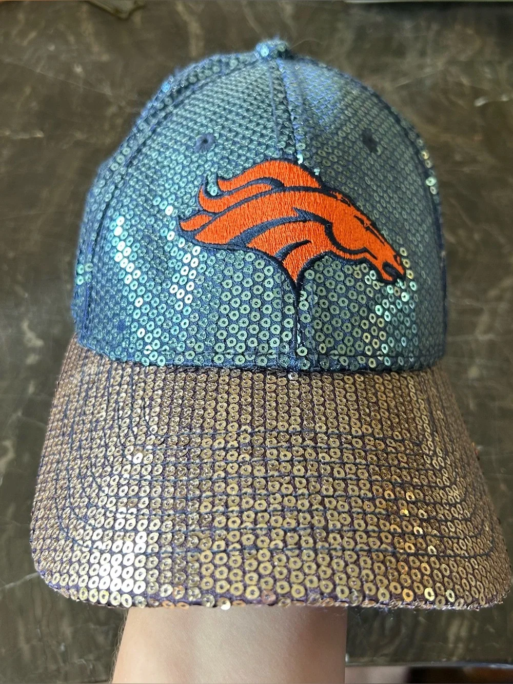 PINK Victoria’s Secret Denver Broncos Sequin Hat Cap Adjustable Rare